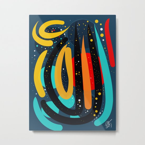 Starry Night of Summer Abstract Art Metal Print