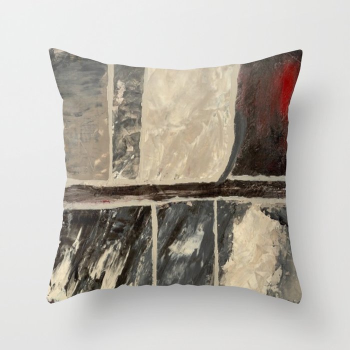 Pillow Decorative Throw Marble Black Red 