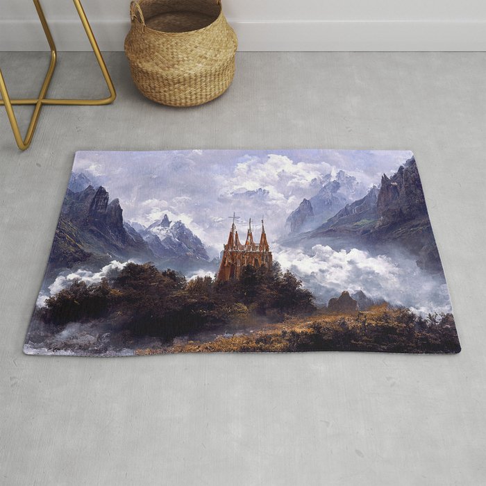 Gothic Cathedral among the mountains Rug