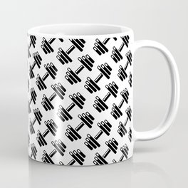 Dumbbellicious / Black and white dumbbell pattern Mug