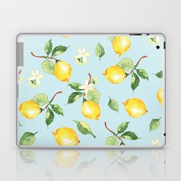 Lemons on a sky blue background Laptop & iPad Skin