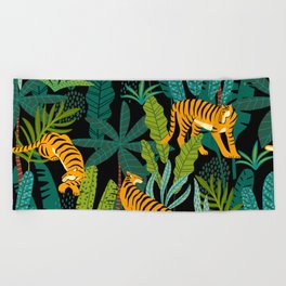 Tigers In The Jungle Beach Towel