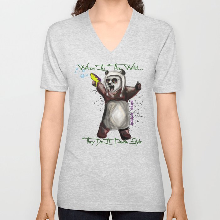 Panda Style V Neck T Shirt