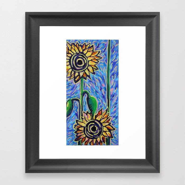 two sunflowers Framed Art Print