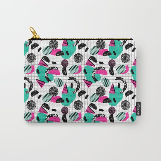 Cha Ching - abstract throwback memphis retro 80s 90s pop art grid shapes Carry-All Pouch