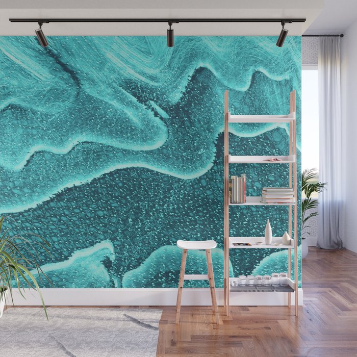 Underwater Topographic Trash Texture Wall Mural