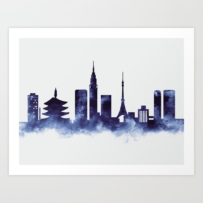 Tokyo Skyline Art Print By Artsaren Society6