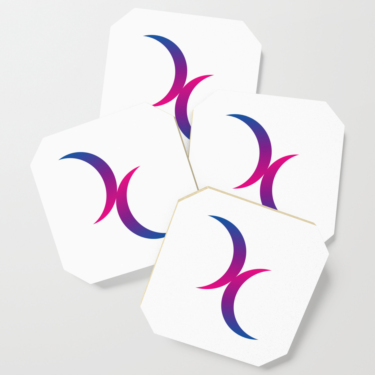 Double Crescent Moon Bisexual Pride Symbol Coaster By Thearts Society6