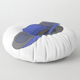 Blue One Wheel Floor Pillow