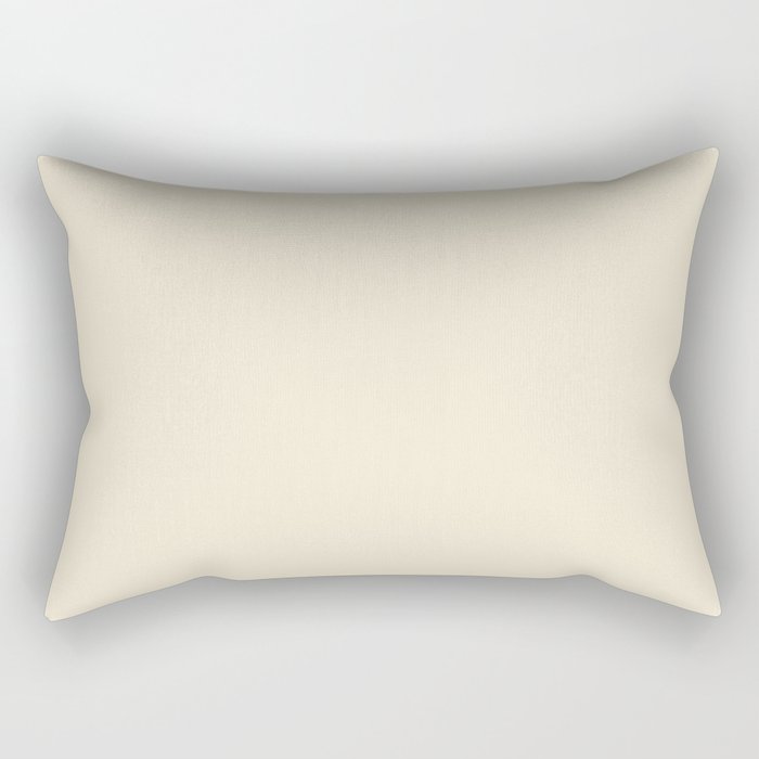 Creamy Off White Ivory Solid Color Pairs PPG Candlewick PPG1091-1 - All One Single Shade Hue Colour Rectangular Pillow