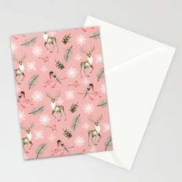 Xmas Pattern Pink #socieyt6 #buyart Stationery Card