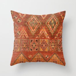 Traditional Vintage Heritage Moroccan Carpet  Throw Pillow