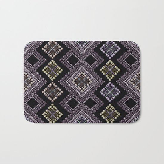 Folk beads circles ethnic pattern Bath Mat