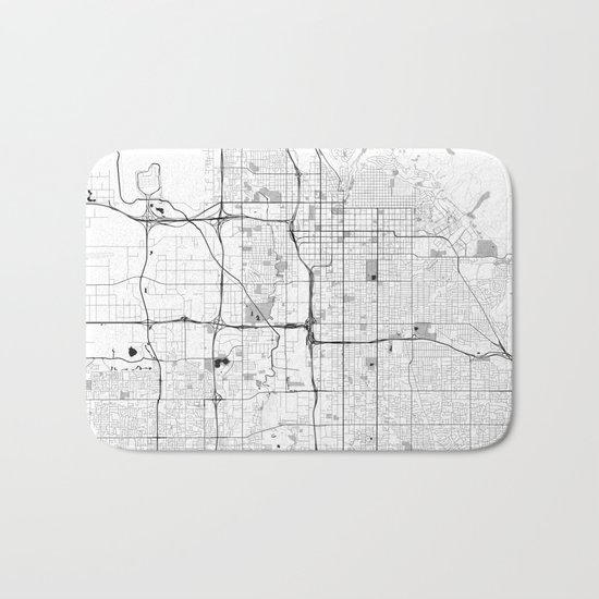Salt Lake City Map Gray Bath Mat