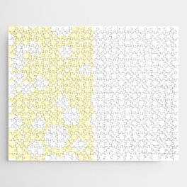 White Honeycomb Natural Pastel Yellow and White Vertical Split Jigsaw Puzzle