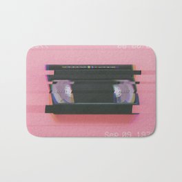 Video tape#VHS#REW<<#effect Bath Mat | Video, Glitch, Born, Photo, Pink, Tape, Digital, Retro, 1976, Color 