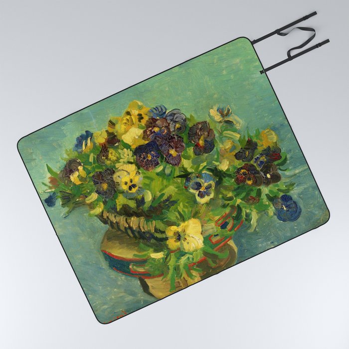 Vincent van Gogh "Basket of Pansies" Picnic Blanket