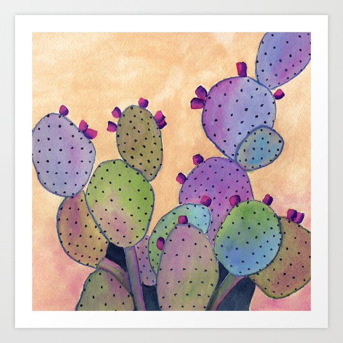 Colorful Cactus Art Print