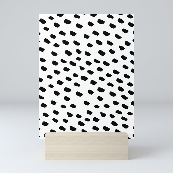 Brush Dot Pattern White Mini Art Print