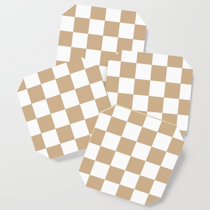 Checkered (Tan & White Pattern) Coaster