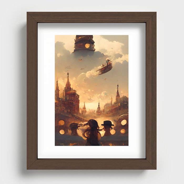 Steampunk Summer Day Recessed Framed Print