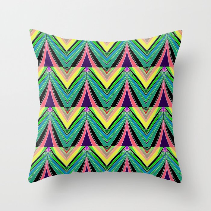 Art Deco Pink Abstract Trees Throw Pillow