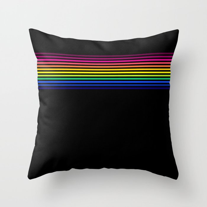 Tiny Rainbow on Black Throw Pillow
