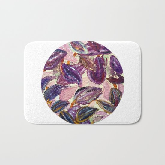 Purple Leaves Bath Mat