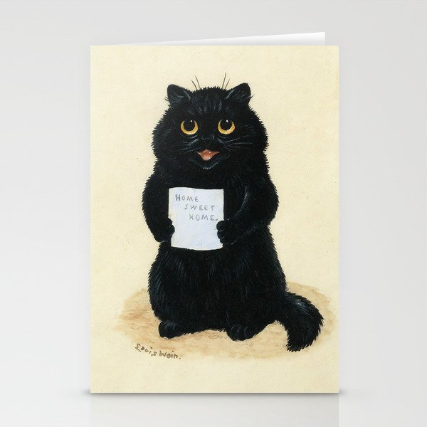 Home Sweet Home Cat - Louis Wain Stationery Cards