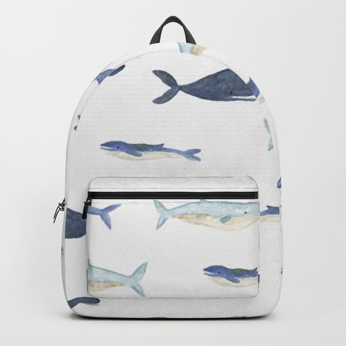 Watercolor whales Backpack