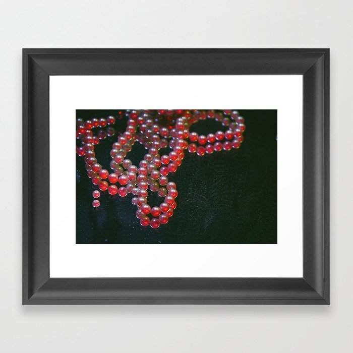 Colorful Pearls on a dirty mirror. Framed Art Print