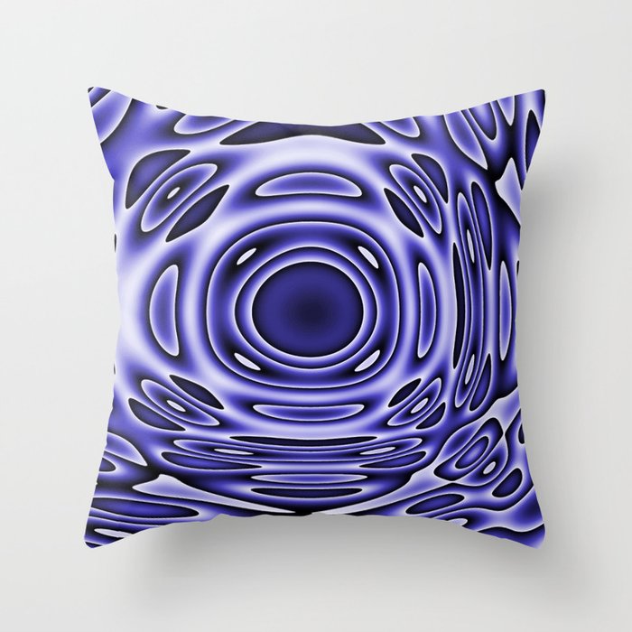 Psychodelia in Purple and Black Throw Pillow