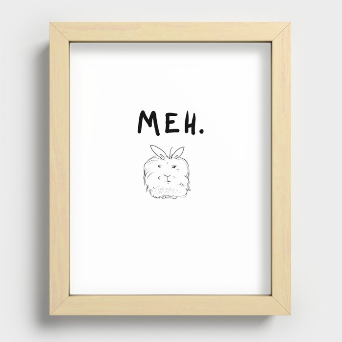 Meh Bunny Recessed Framed Print