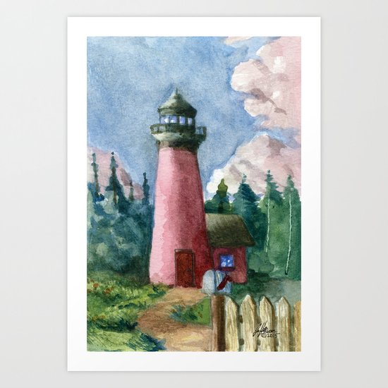 Cozy Lighthouse Art Print