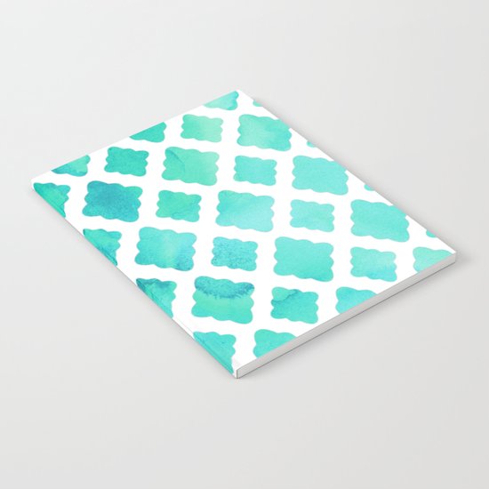 Watercolor Mint Diamonds Notebook