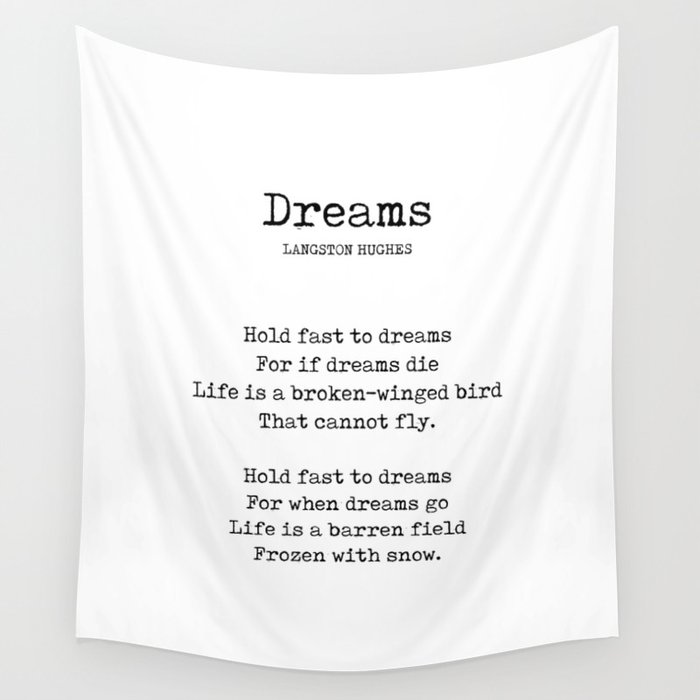 Dreams - Langston Hughes Poem - Literature - Typewriter 1 Wall Tapestry