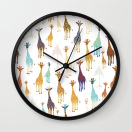 Giraffe of a different Color: white background Wall Clock | Safarianimals, Fungiraffes, Multicolored, Colorful, Giraffes, African, Giraffe, Sillycolors, Ink, Safariafrica 