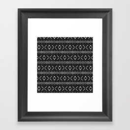 mud cloth stitch - onyx Framed Art Print