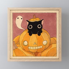 Halloween Cat 01 Framed Mini Art Print