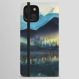 Mountain Lake Under Sunrise iPhone Wallet Case