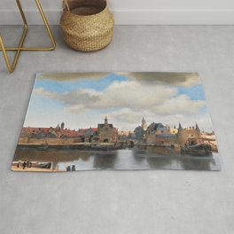 Johannes Vermeer - View of Delft Rug | Oil, Viewofdelft, Oiloncanvas, Cityscape, Painting, Vermeer, Johannesvermeer 