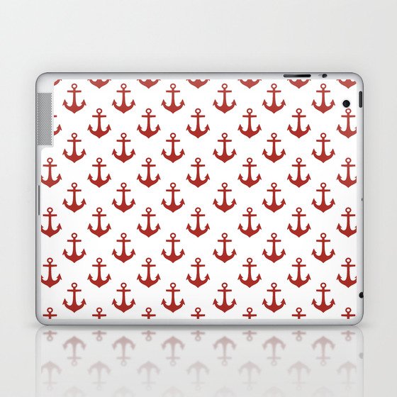 Anchors (Maroon & White Pattern) Laptop & iPad Skin