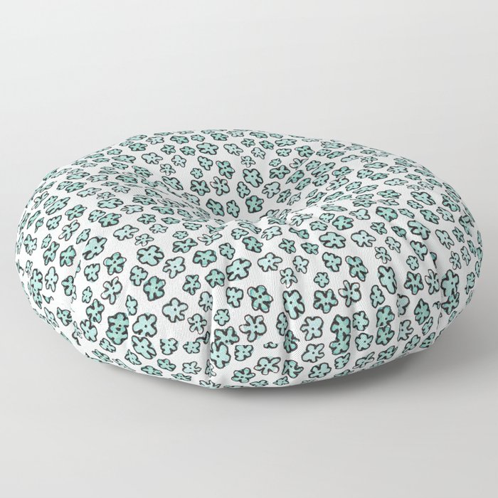 Tiny Blue Flowers, Girly Pattern Floor Pillow