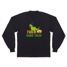 Trick Rawr Treat Halloween T-Rex Funny Dinosaur Long Sleeve T-shirt