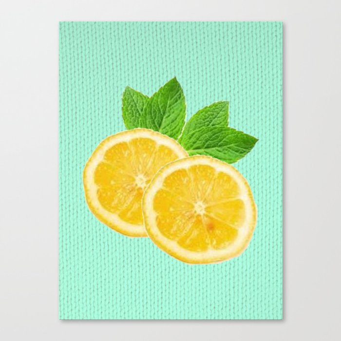 Lemons and Mint Canvas Print