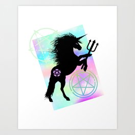 Satanic Unicorn Art Print