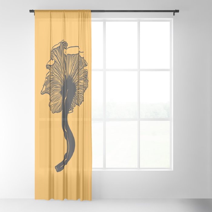 Chanterelle On Yellow Sheer Curtains & Drapes - 50