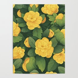 Yellow Volume Flowers Poster