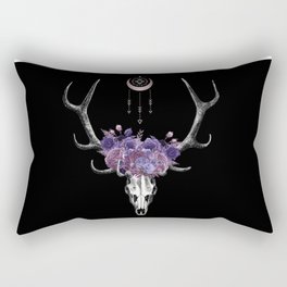 Floral Desert Skull Rectangular Pillow