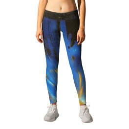 Great Ball of Fire Leggings | Cannonball, Fairydust, Mage, Acrylicpour, Dark, Bluefire, Firemage, Blue, Cannon, Sunflower 
